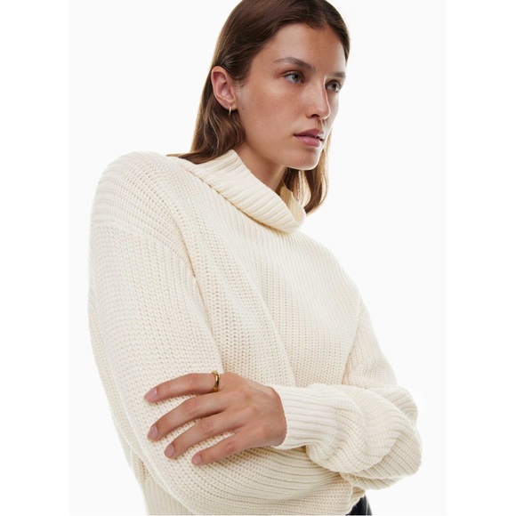 WILFRED • Montpellier Merino Wool Waist Turtleneck in Light Birch - Picture 2 of 14